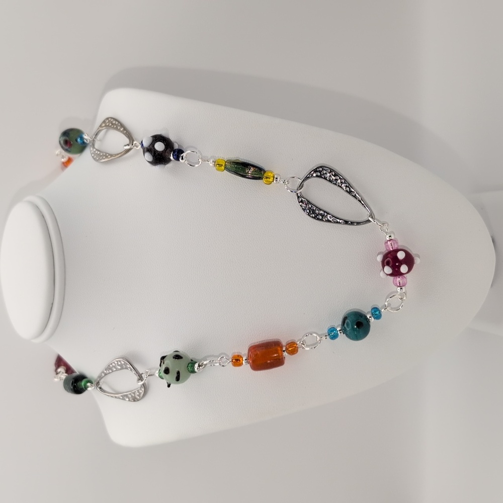 Handmade Lampwork Glass Beaded Necklace